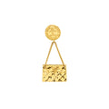 CHANEL VINTAGE CC FLAP BAG DROP COIN BROOCH GOLD TONE