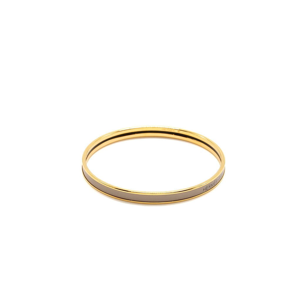 HERMES UNI BANGLE MARRON GLACE GHW
