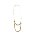CHANEL PEARL DROPPED LONG NECKLACE CRYSTAL CC LOGO LIGHT GOLD TONE