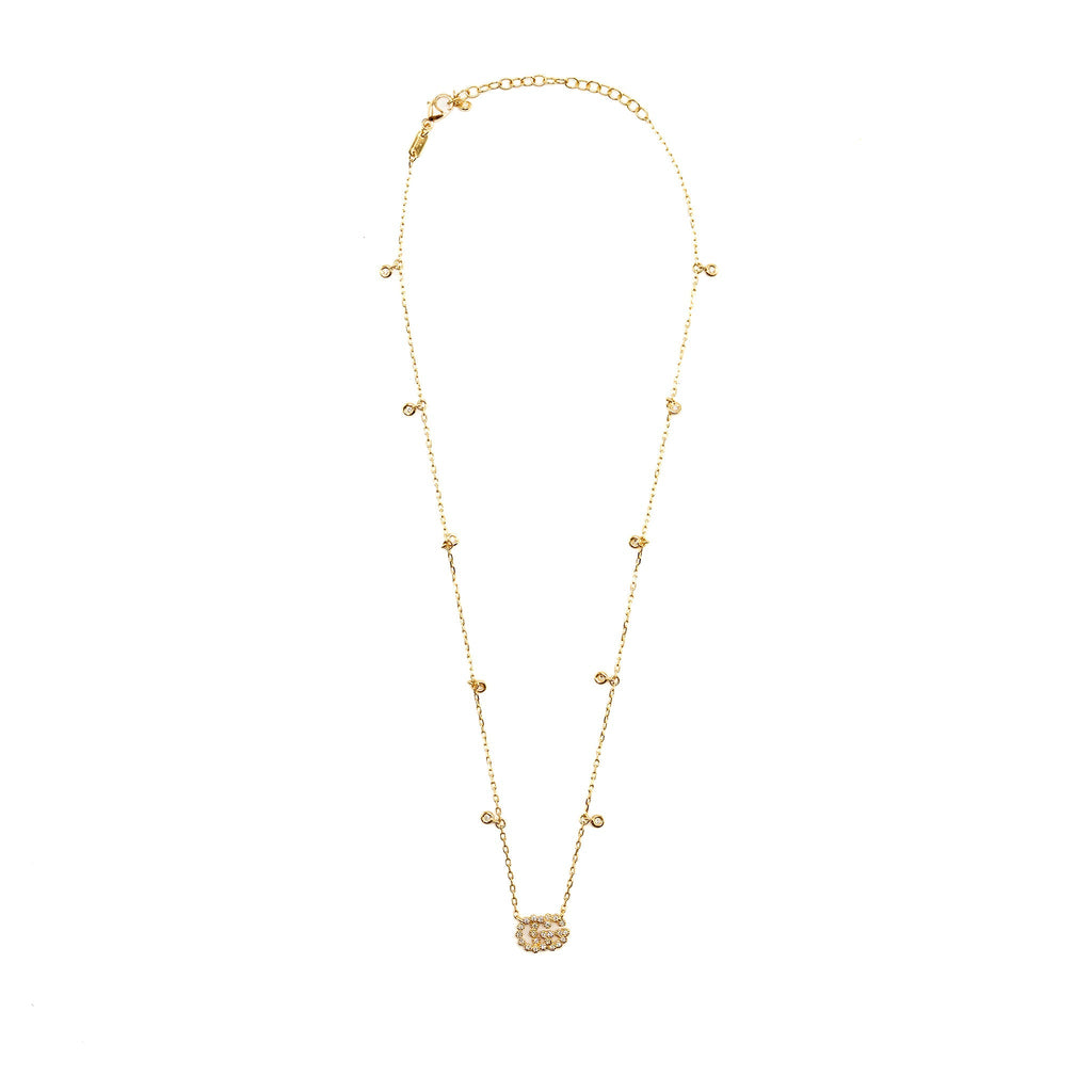 GUCCI DOUBLE G NECKLACE YELLOW GOLD, DIAMONDS