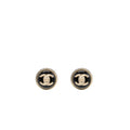 CHANEL ROUND CC LOGO EARRINGS LIGHT GOLD TONE