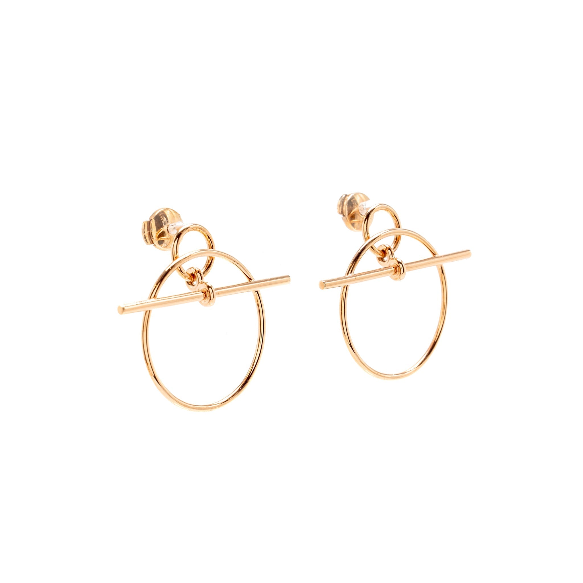 HERMES LOOP EARRING ROSE GOLD