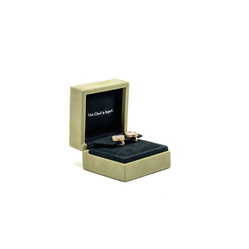 VAN CLEEF AND ARPELS VINTAGE ALHAMBRA EARRINGS YELLOW GOLD MOTHER OF PEARL