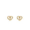 CHANEL HEART AND CC EARRINGS LIGHT GOLD TONE
