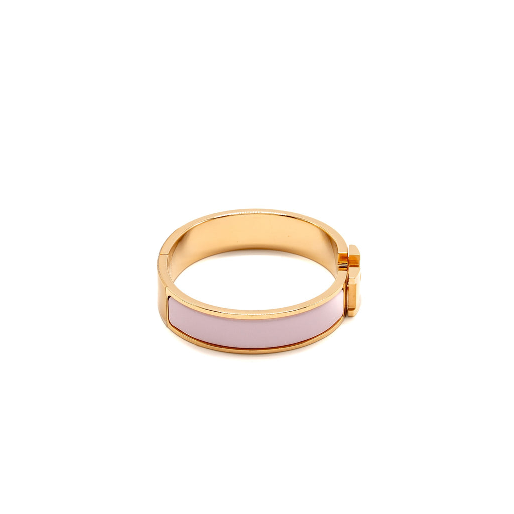 HERMES CLIC H BRACELET ROSE DRAGEE RGHW