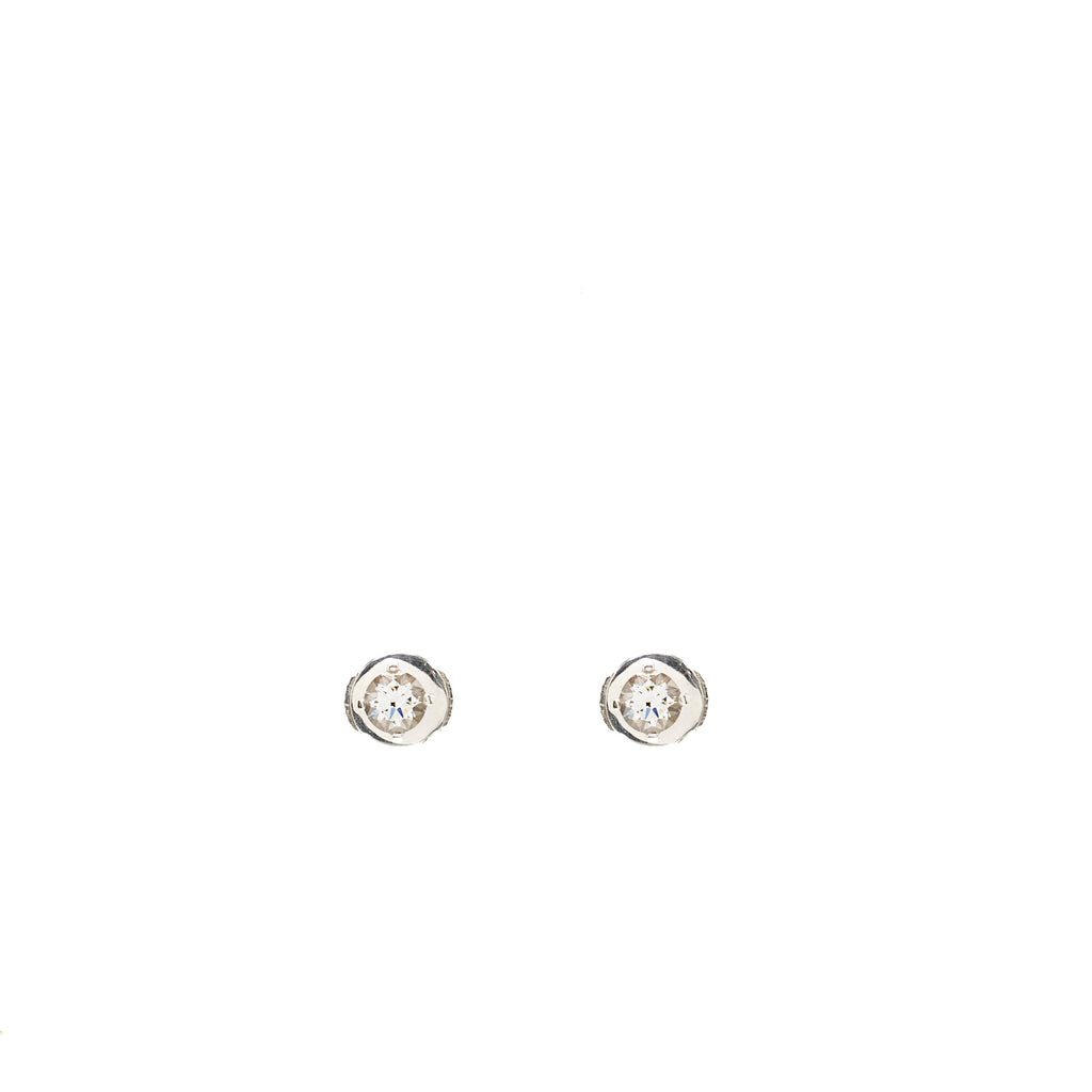 CARTIER 1895 STUD EARRINGS WHITE GOLD, 0.2 CT DIAMONDS