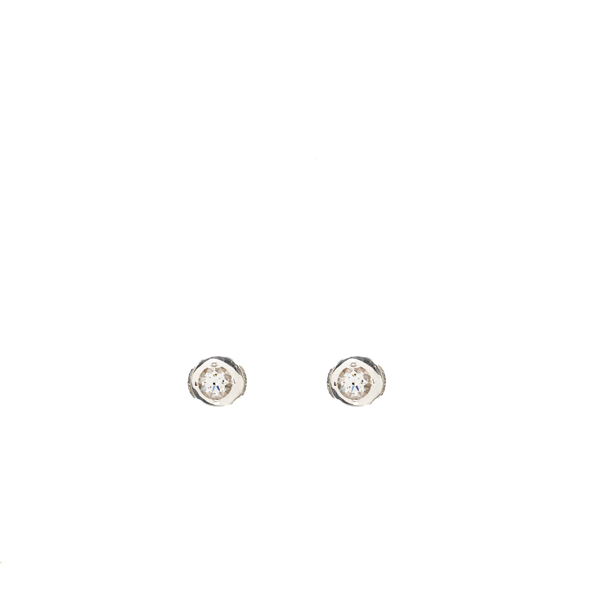 CARTIER 1895 STUD EARRINGS WHITE GOLD, 0.2 CT DIAMONDS