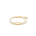 DIOR 30 MONTAIGNE BRACELET WHITE RESIN PEARLS GOLD TONE