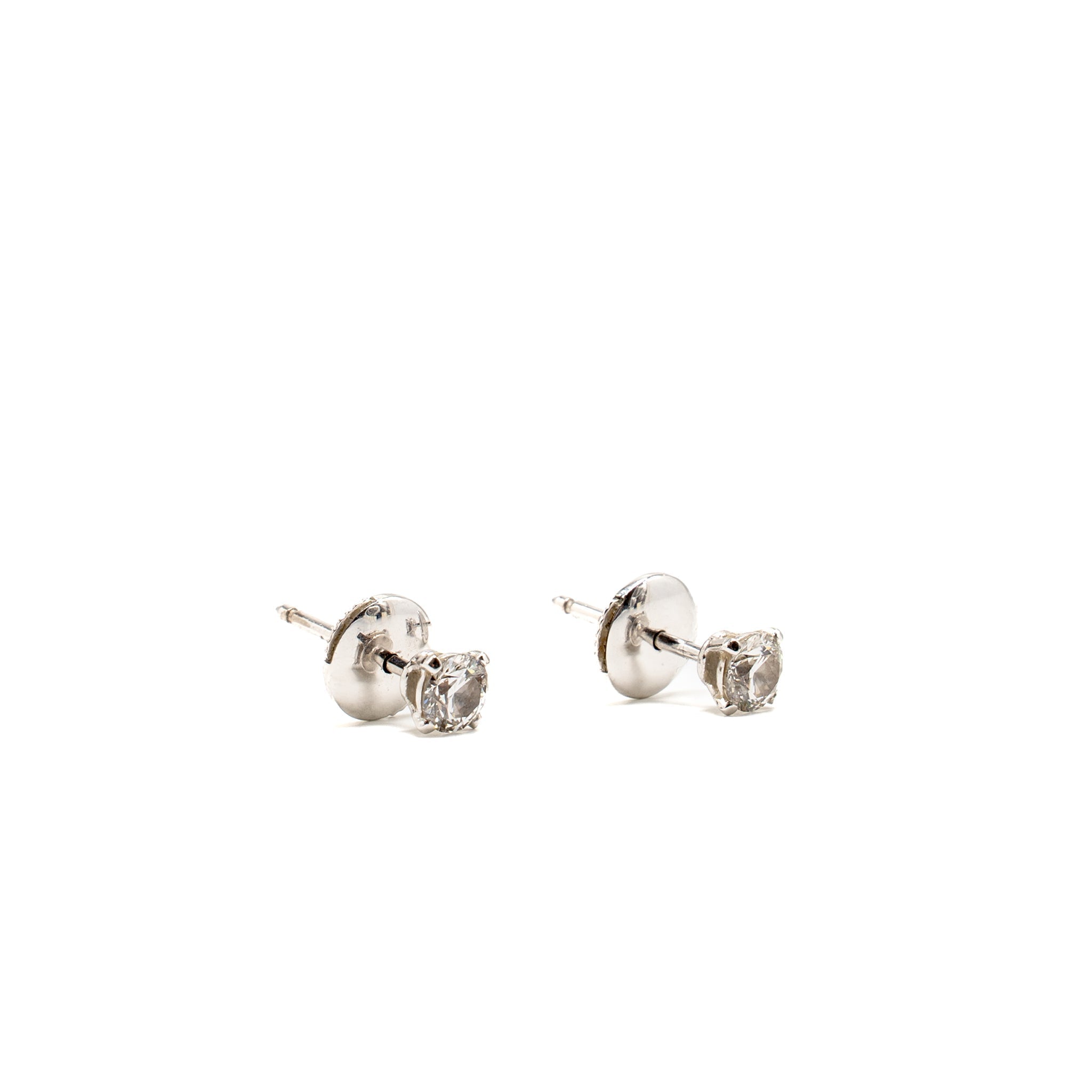 CARTIER 1895 STUD EARRINGS WHITE GOLD, 0.2 CT DIAMONDS