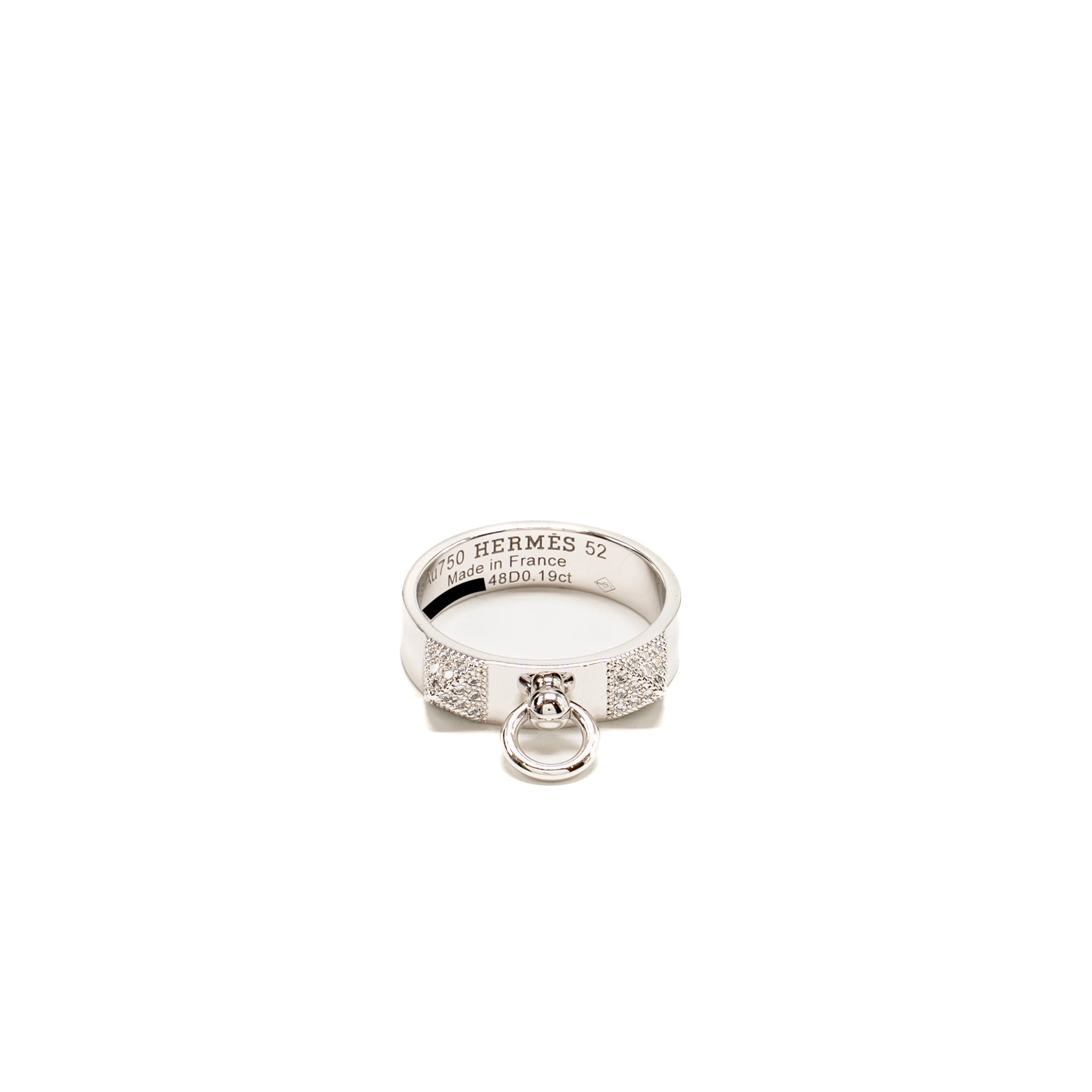 HERMES COLLIER DE CHIEN RING WHITE GOLD WITH DIAMONDS