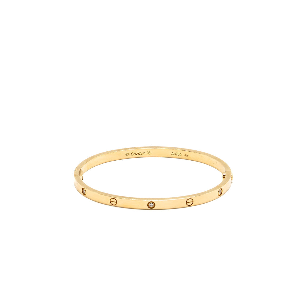 CARTIER LOVE BRACELET YELLOW GOLD 6 DIAMONDS