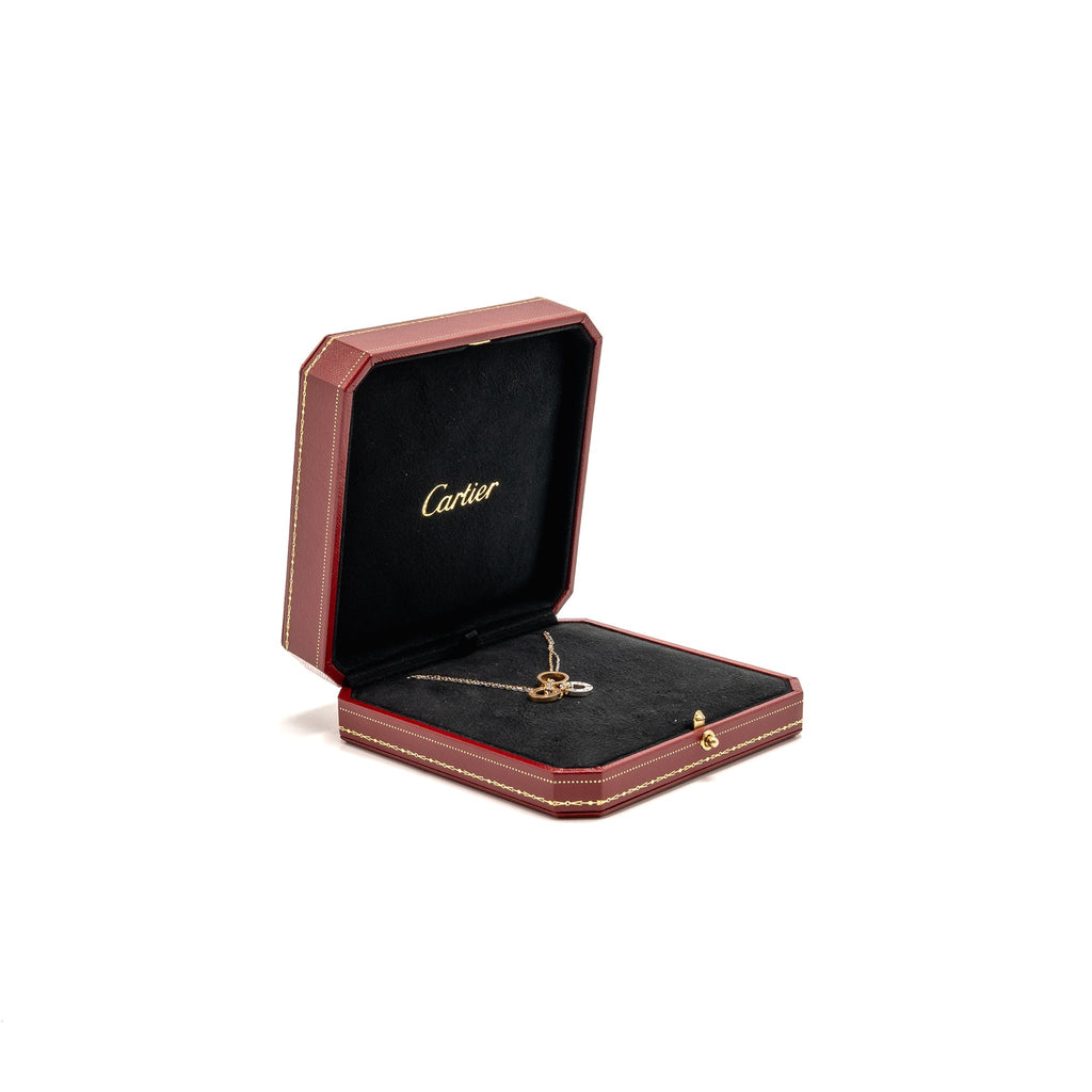 CARTIER LOVE PENDANT, 6 DIAMONDS, WHITE GOLD, ROSE GOLD