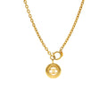 CHANEL VINTAGE SUNBURST CC COCO MARK NECKLACE GOLD TONE