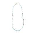 CHANEL CC BEADS NECKLACE CRYSTAL BLUE/GOLD TONE