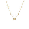GUCCI DOUBLE G NECKLACE YELLOW GOLD, DIAMONDS