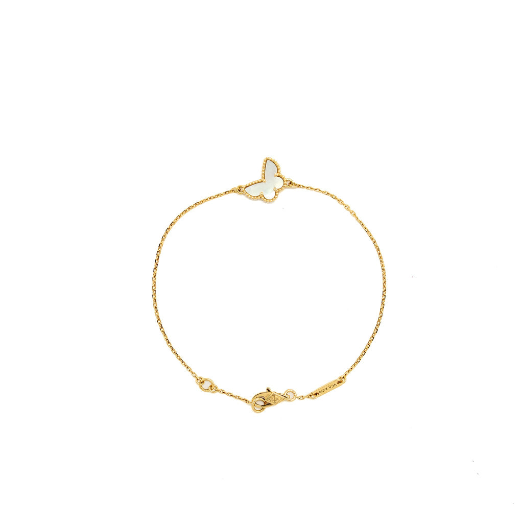 VAN CLEEF & ARPELS SWEET BUTTERFLIES BRACELET YELLOW GOLD, MOTHER-OF-PEARL