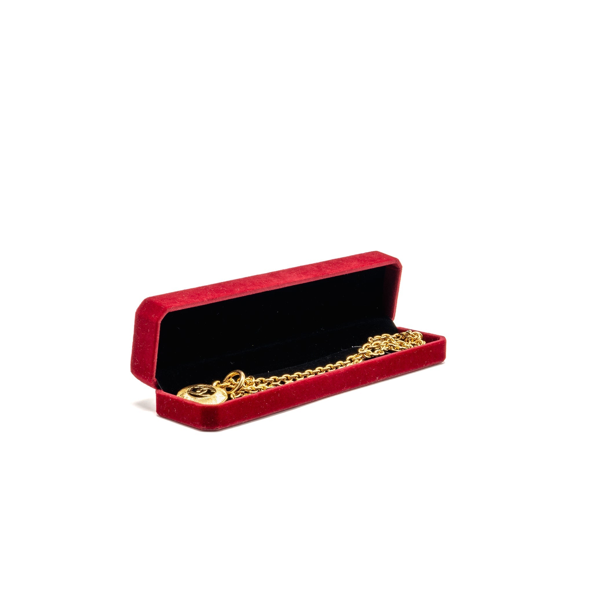 CHANEL VINTAGE SUNBURST CC COCO MARK NECKLACE GOLD TONE