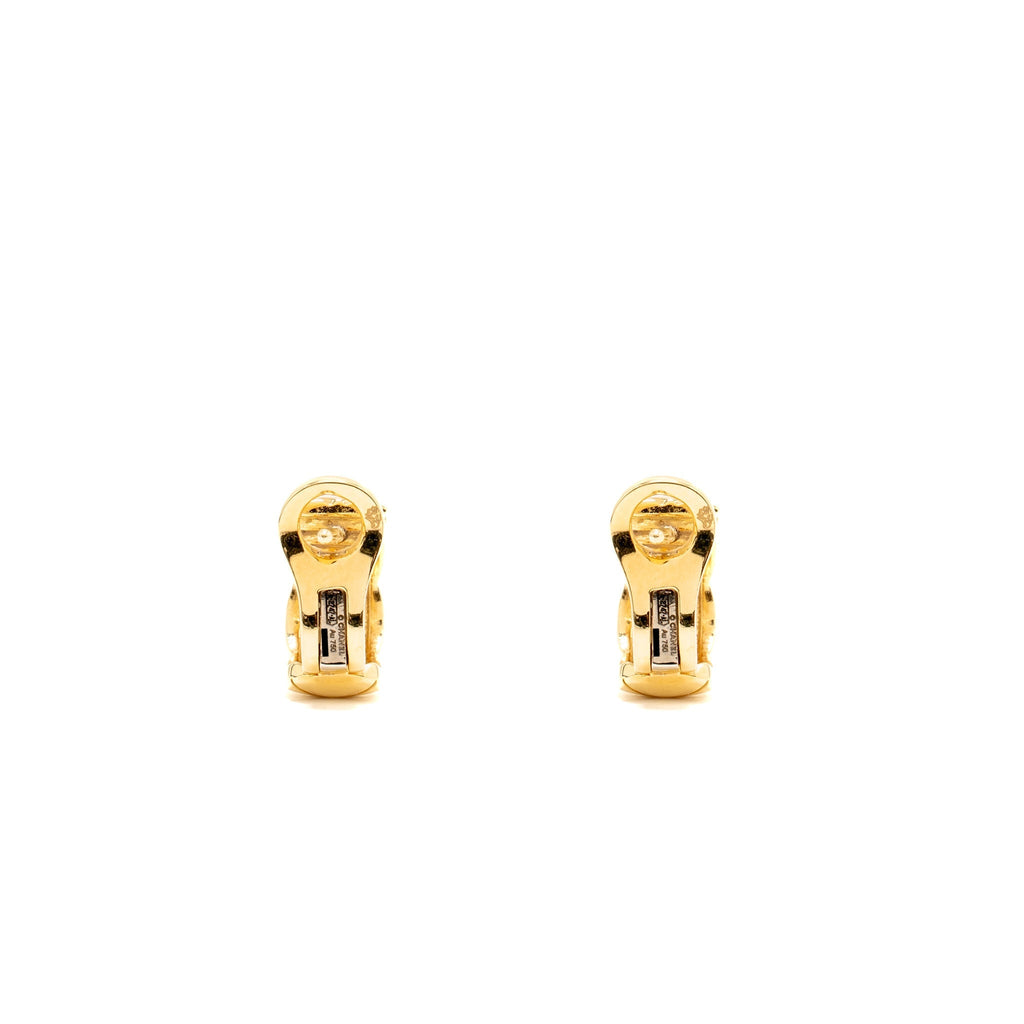 CHANEL COCO CRUSH EARRINGS QUILTED MOTIF YELLOW GOLD