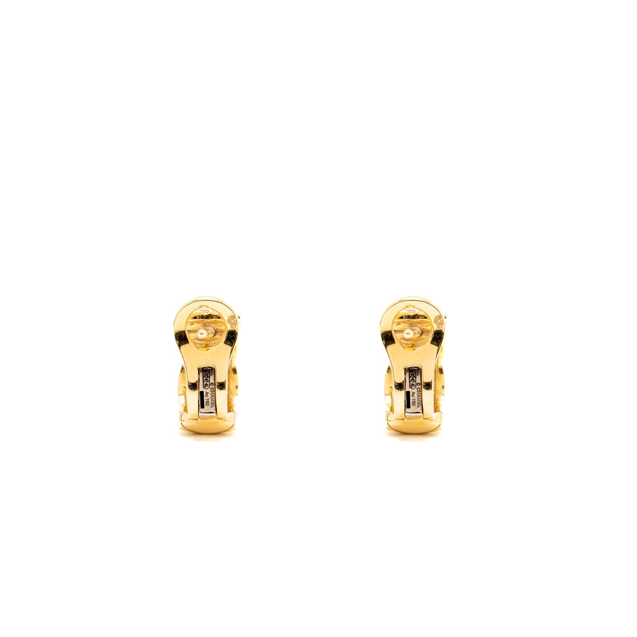 CHANEL COCO CRUSH EARRINGS QUILTED MOTIF YELLOW GOLD
