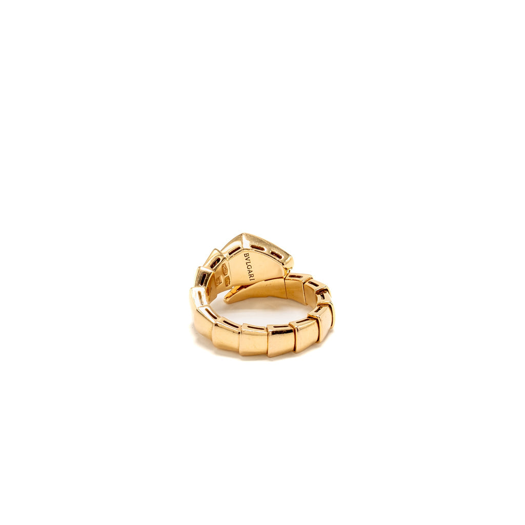 BVLGARI SERPENTI VIPER RING 18K ROSE GOLD WITH PAVED DIAMONDS