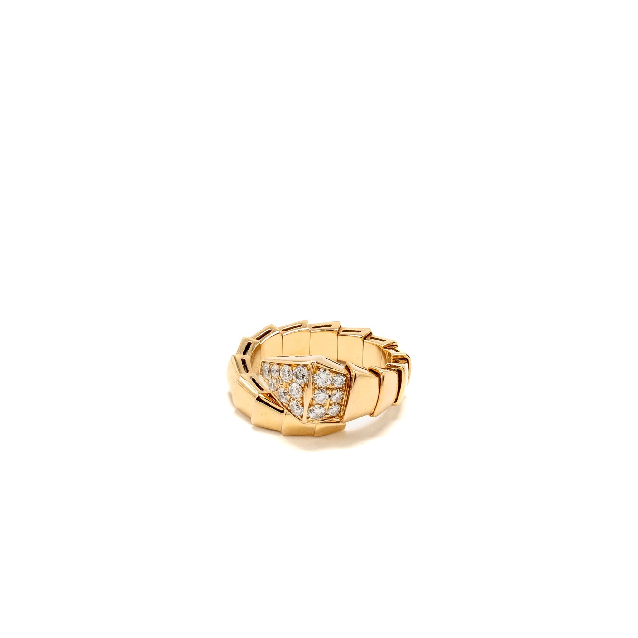 BVLGARI SERPENTI VIPER RING 18K ROSE GOLD WITH PAVED DIAMONDS