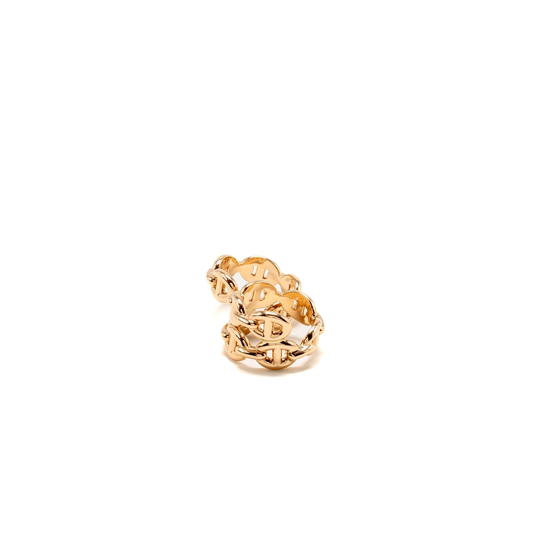 HERMES CHAINE D'ANCRE ENCHAINEE DOUBLE RING ROSE GOLD