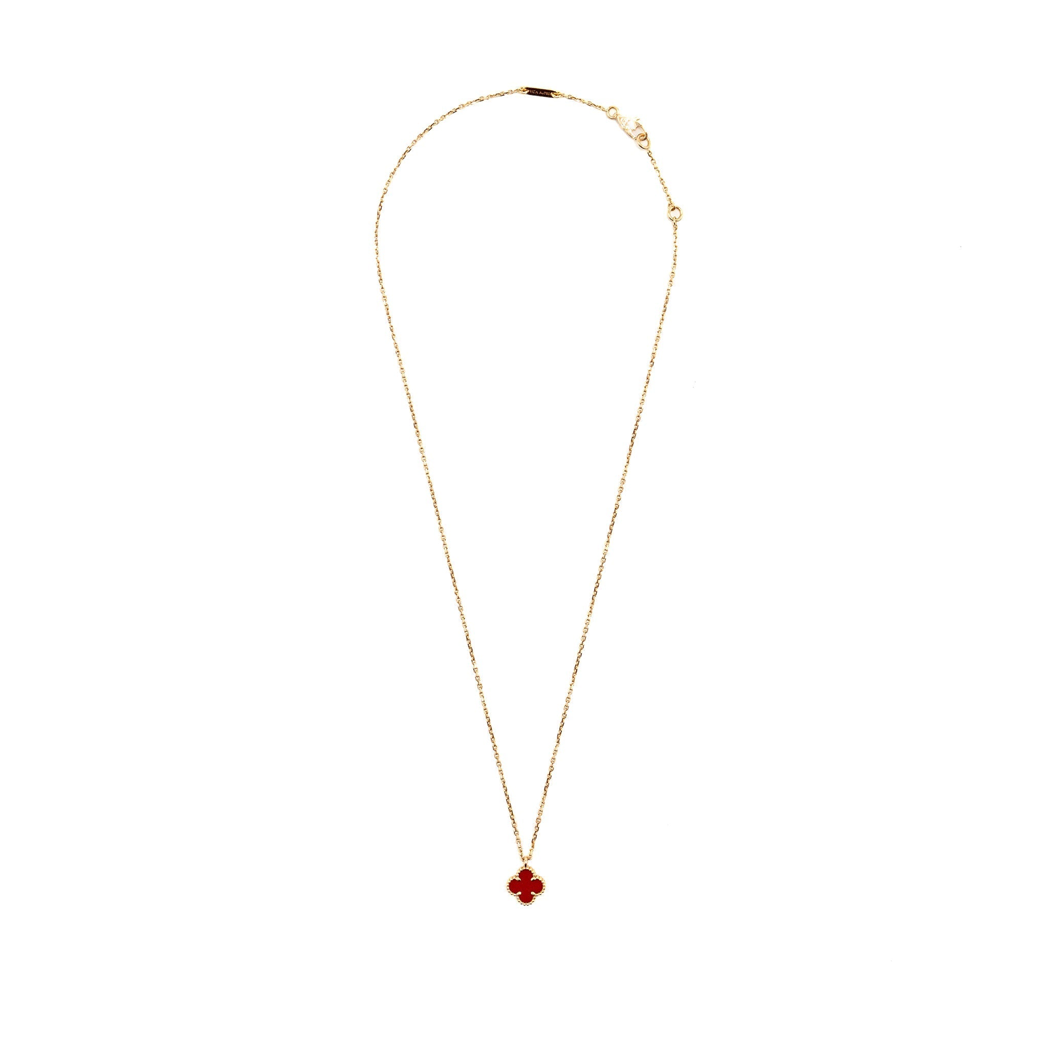 VAN CLEEF AND ARPELS SWEET ALHAMBRA PENDANT CARLENIAN ROSE GOLD