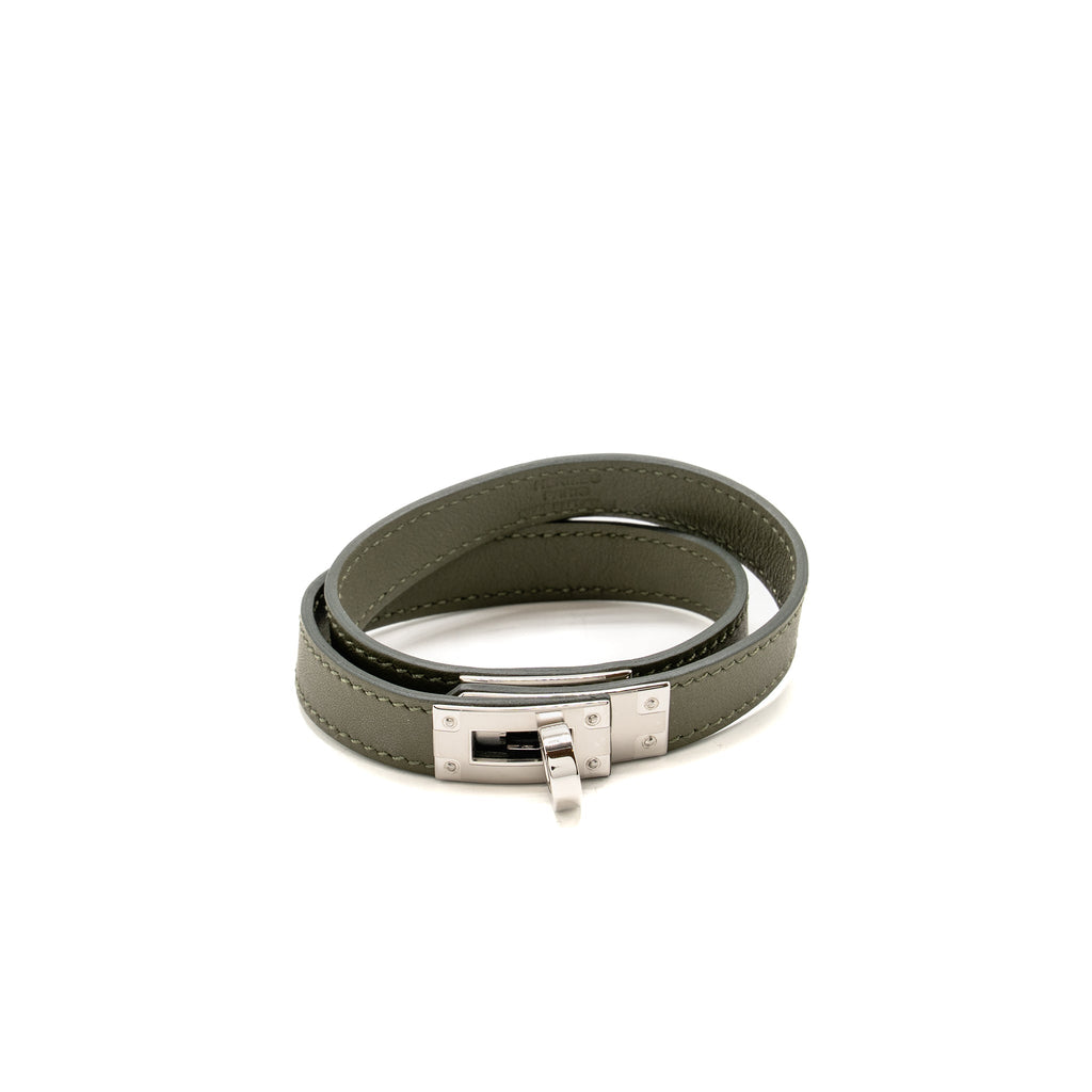 HERMES SIZE T5 KELLY DOUBLE TOUR BRACELET SWIFT VERT VERONESE SHW STAMP W