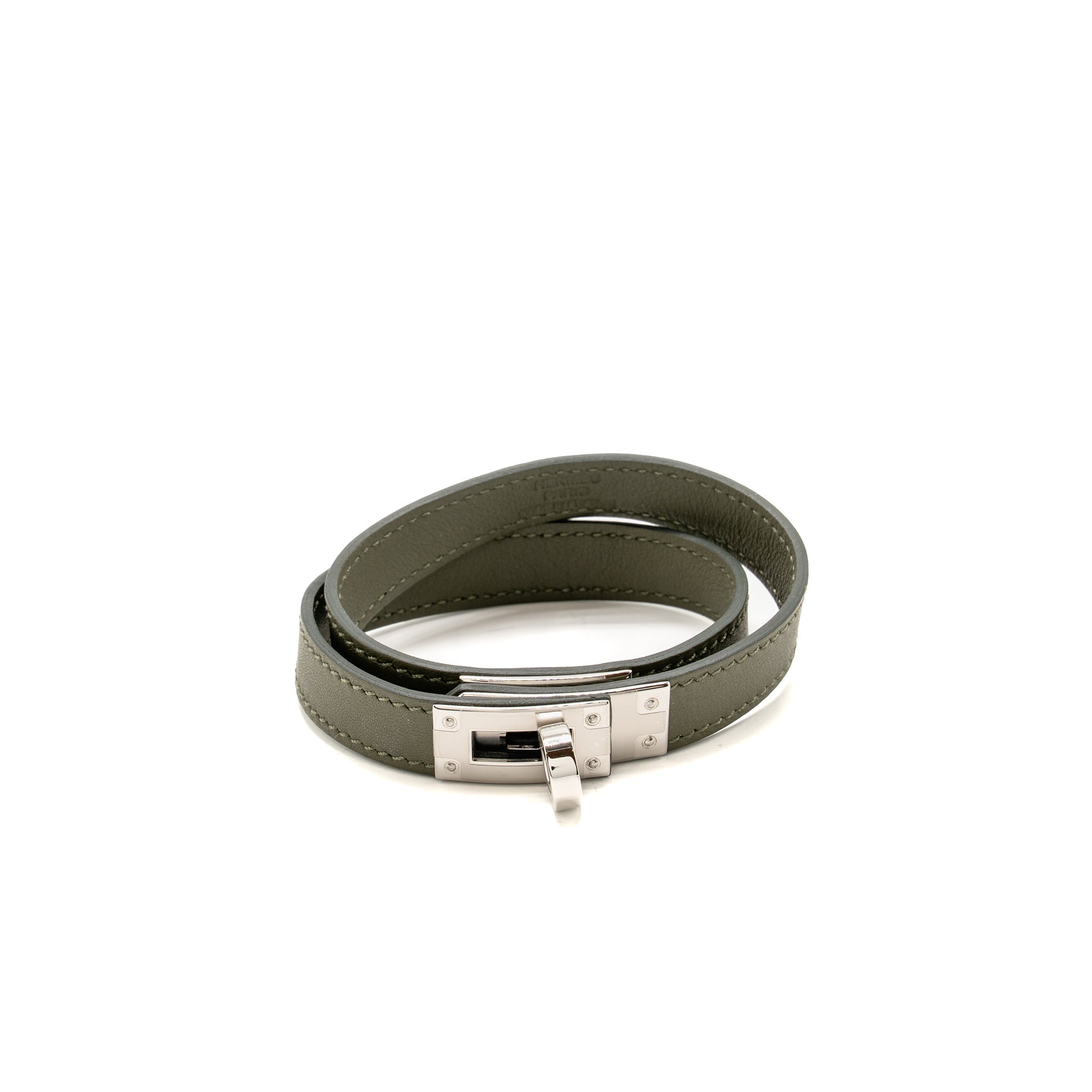 HERMES SIZE T5 KELLY DOUBLE TOUR BRACELET SWIFT VERT VERONESE SHW STAMP W