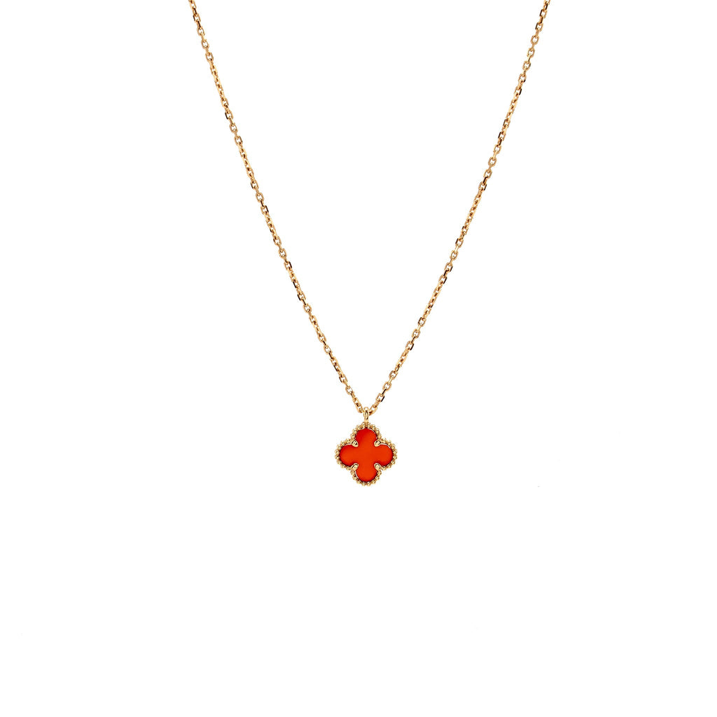 VAN CLEEF AND ARPELS SWEET ALHAMBRA PENDANT CARLENIAN ROSE GOLD