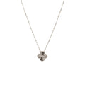 VAN CLEEF & ARPELS VINTAGE ALHAMBRA PENDANT GUILLOCHE WHITE GOLD