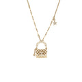 CHANEL MINI PEARL BAG NECKLACE LIGHT GOLD TONE