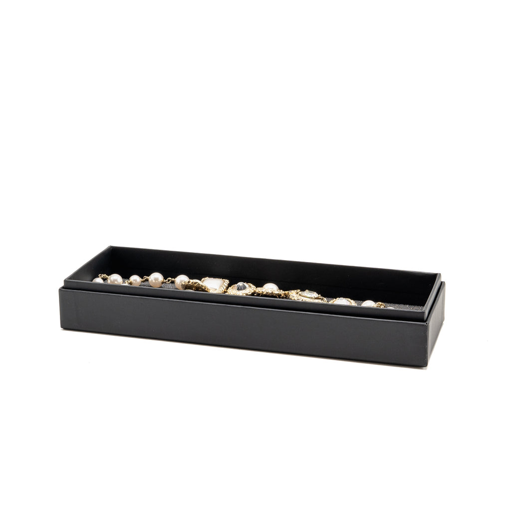CHANEL CC DROP NECKLACE/CHOKER AND EARRINGS PEARL/CRYSTAL GOLD TONE (SELL IN SET)