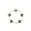 VAN CLEEF & ARPELS VINTAGE ALHAMBRA BRACELET 5 MOTIFS MALACHITE YELLOW GOLD