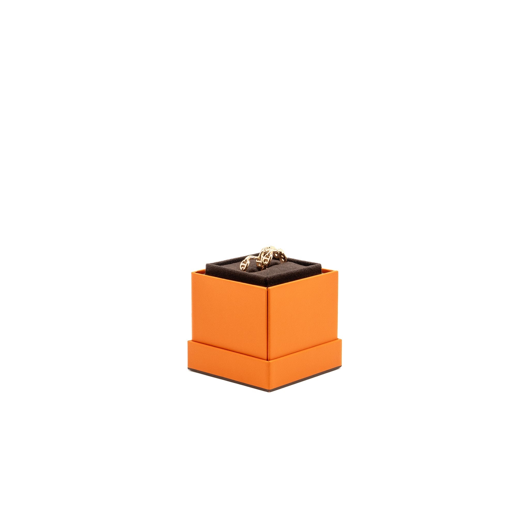 HERMES CHAINE D'ANCRE ENCHAINEE DOUBLE RING ROSE GOLD