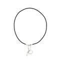 HERMES CLE CHEVAL SNAP HOOK NECKLACE CALFSKIN/METAL BLACK SHW