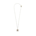 CHANEL CC LOGO LONG NECKLACE MULTICOLOURED CRYSTAL SILVER TONE