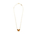 VAN CLEEF & ARPELS LUCKY ALHAMBRA BUTTERFLY PENDANT, YELLOW GOLD, TIGER’S EYE