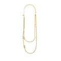 DIOR PETIT CD DOUBLE CHAIN NECKLACE PINK GOLD TONE