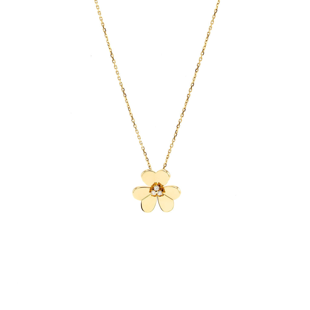 VAN CLEEF & ARPELS FRIVOLE PENDANT YELLOW GOLD DIAMONDS