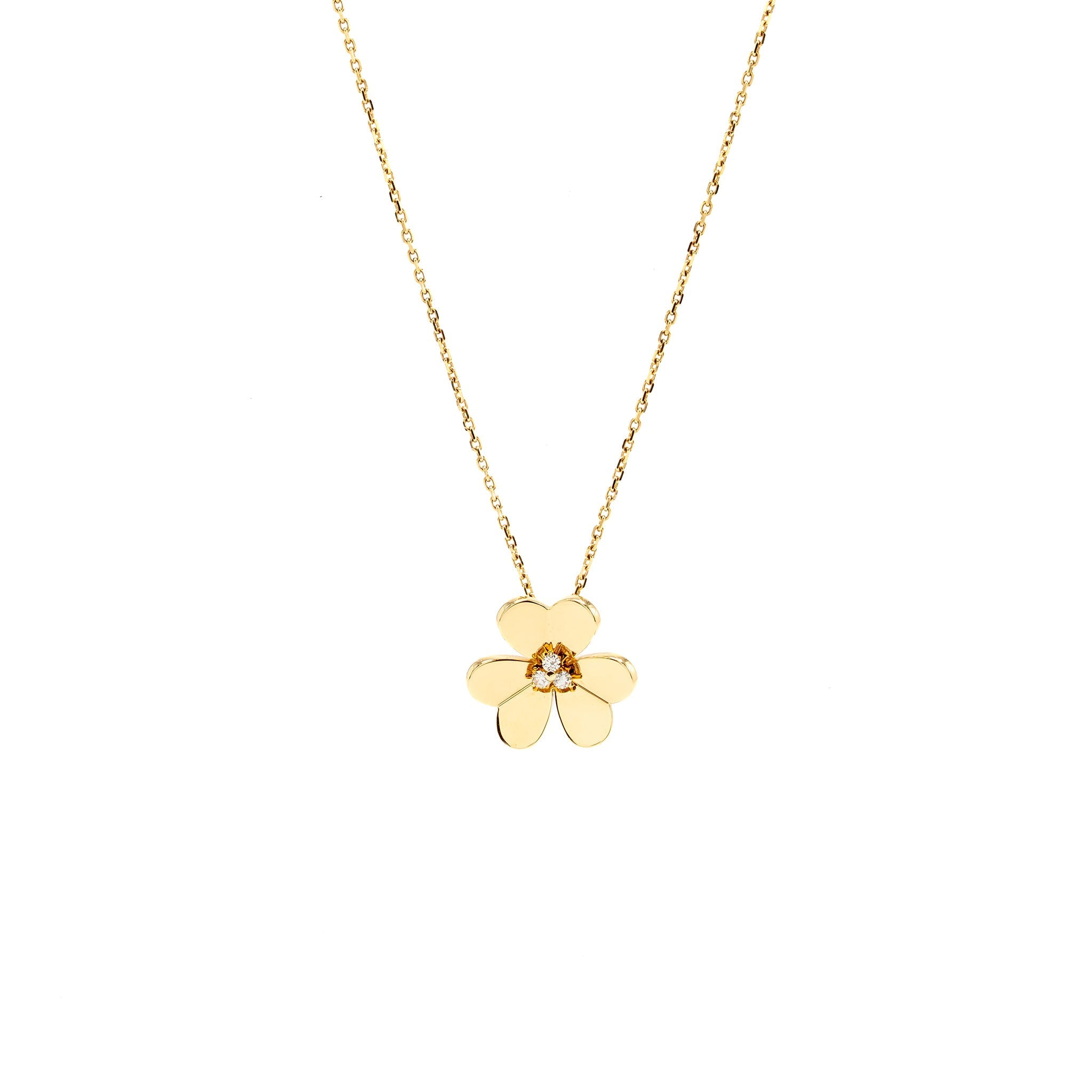 VAN CLEEF & ARPELS FRIVOLE PENDANT YELLOW GOLD DIAMONDS