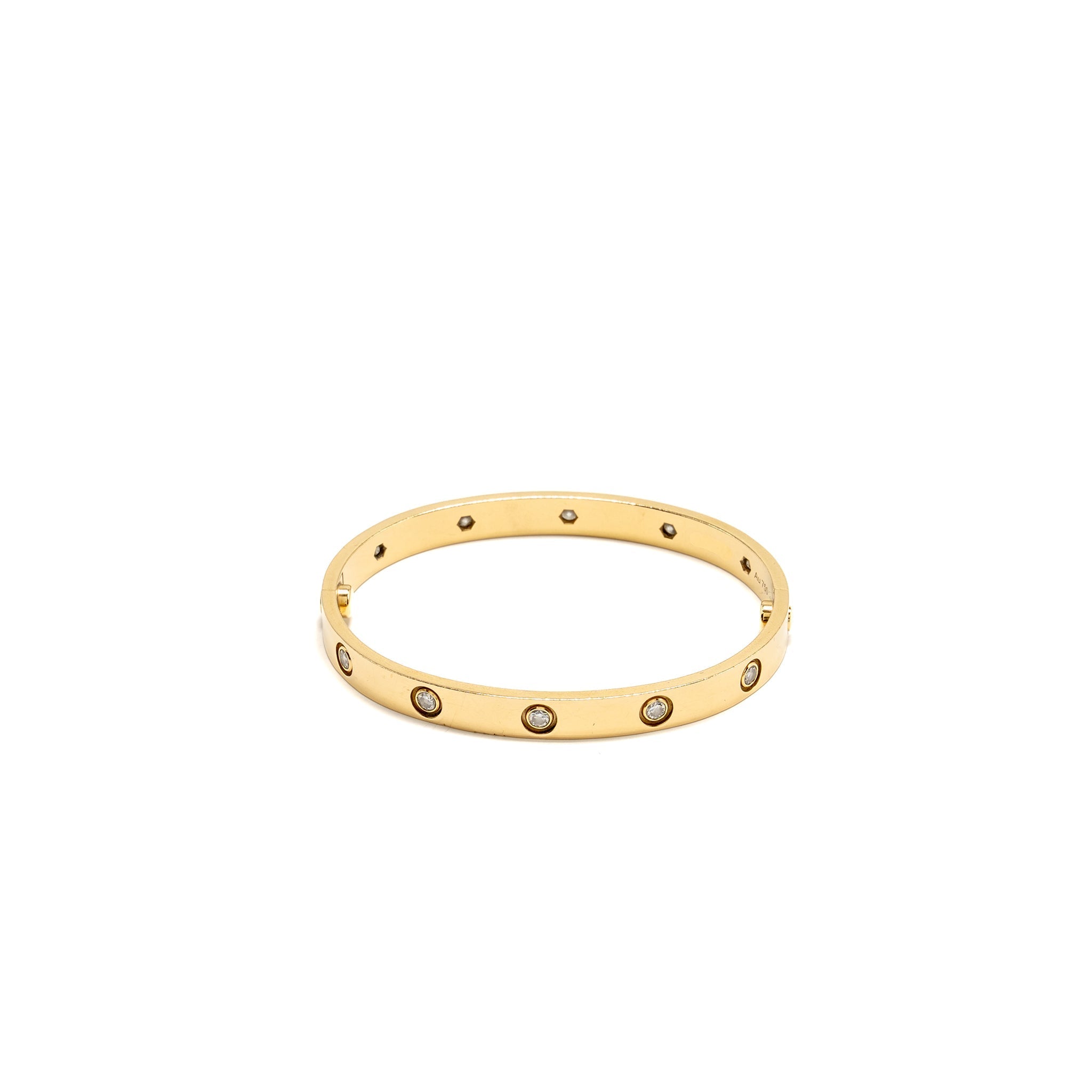 CARTIER LOVE BRACELET YELLOW GOLD, 10 DIAMONDS