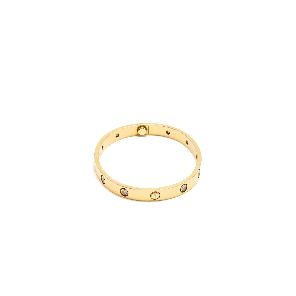 CARTIER LOVE BRACELET YELLOW GOLD, 10 DIAMONDS