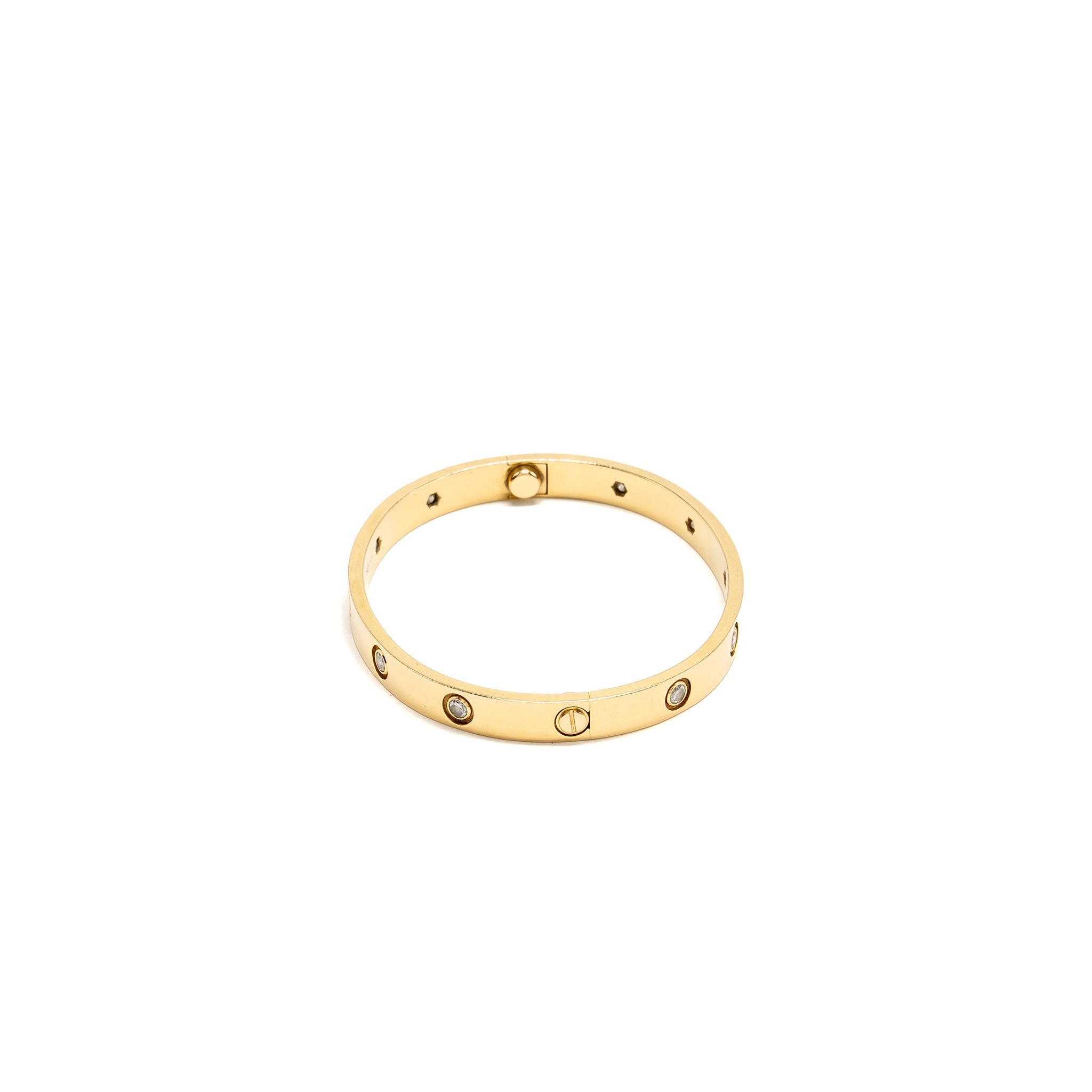 CARTIER LOVE BRACELET YELLOW GOLD, 10 DIAMONDS