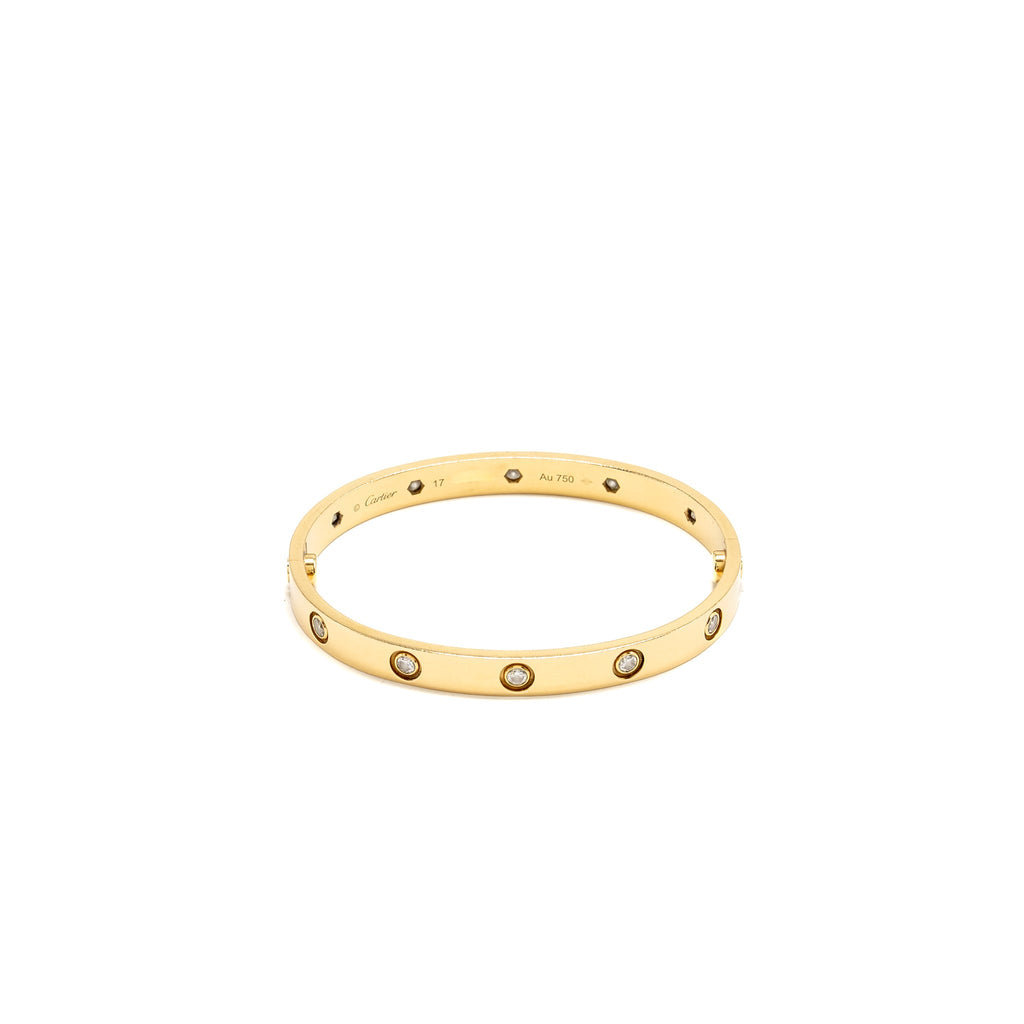 CARTIER LOVE BRACELET YELLOW GOLD, 10 DIAMONDS
