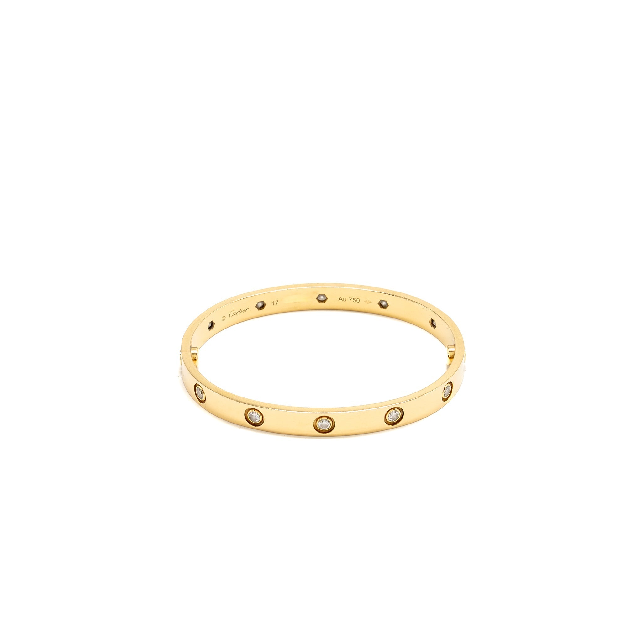 CARTIER LOVE BRACELET YELLOW GOLD, 10 DIAMONDS