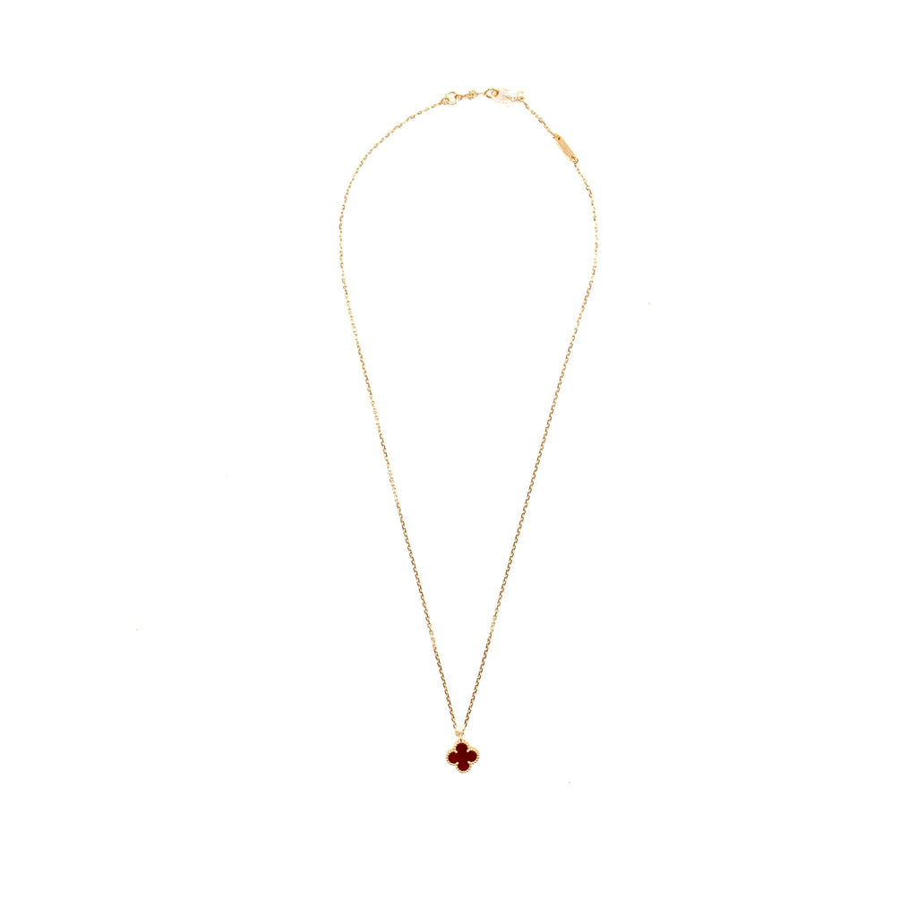 VAN CLEEF & ARPELS SWEET ALHAMBRA PENDANT CARNELIAN ROSE GOLD