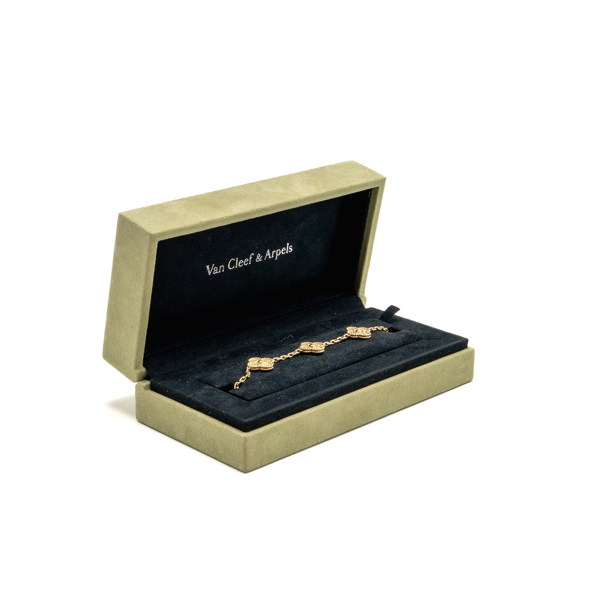 VAN CLEEF & ARPELS VINTAGE ALHAMBRA BRACELET 5 MOTIFS YELLOW GOLD