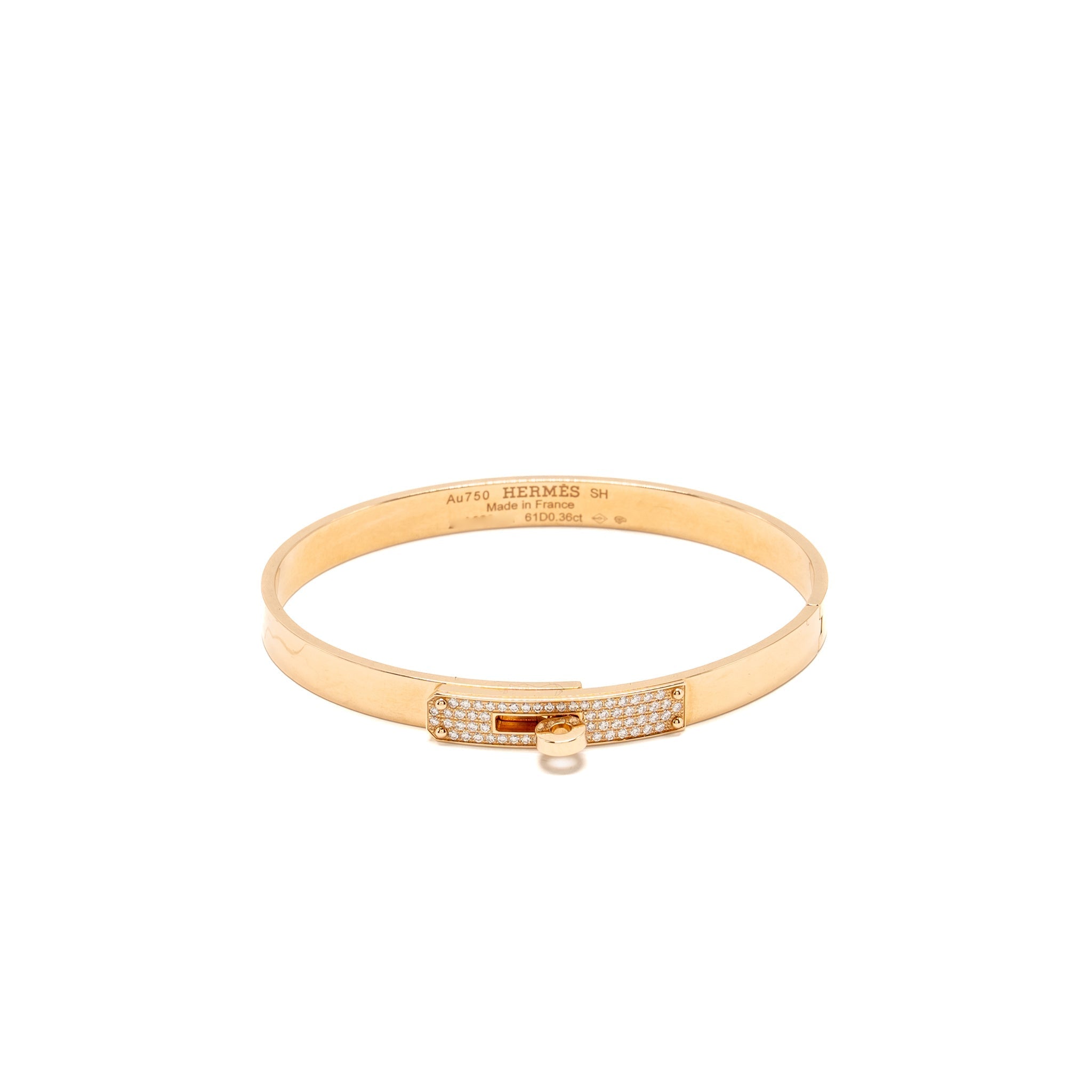 HERMES KELLY BRACELET ROSE GOLD, DIAMONDS