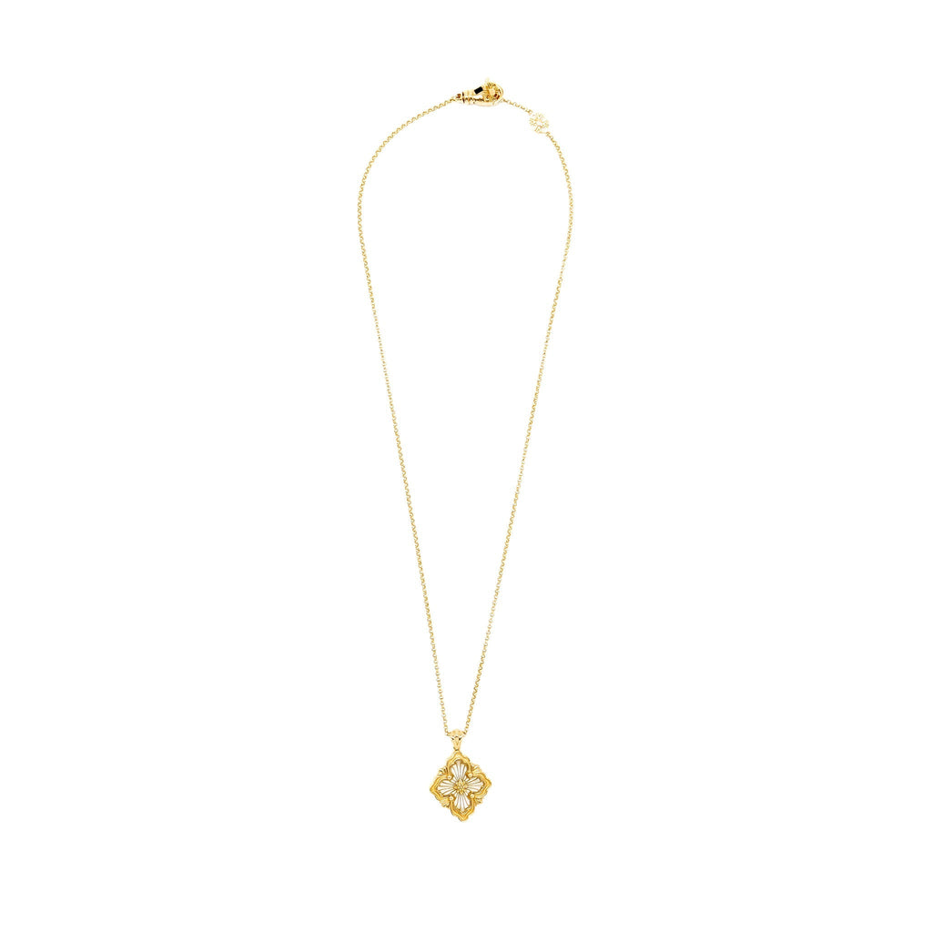 BUCCELLATI OPERA TULLE PENDANT YELLOW GOLD, MOTHER OF PEARL